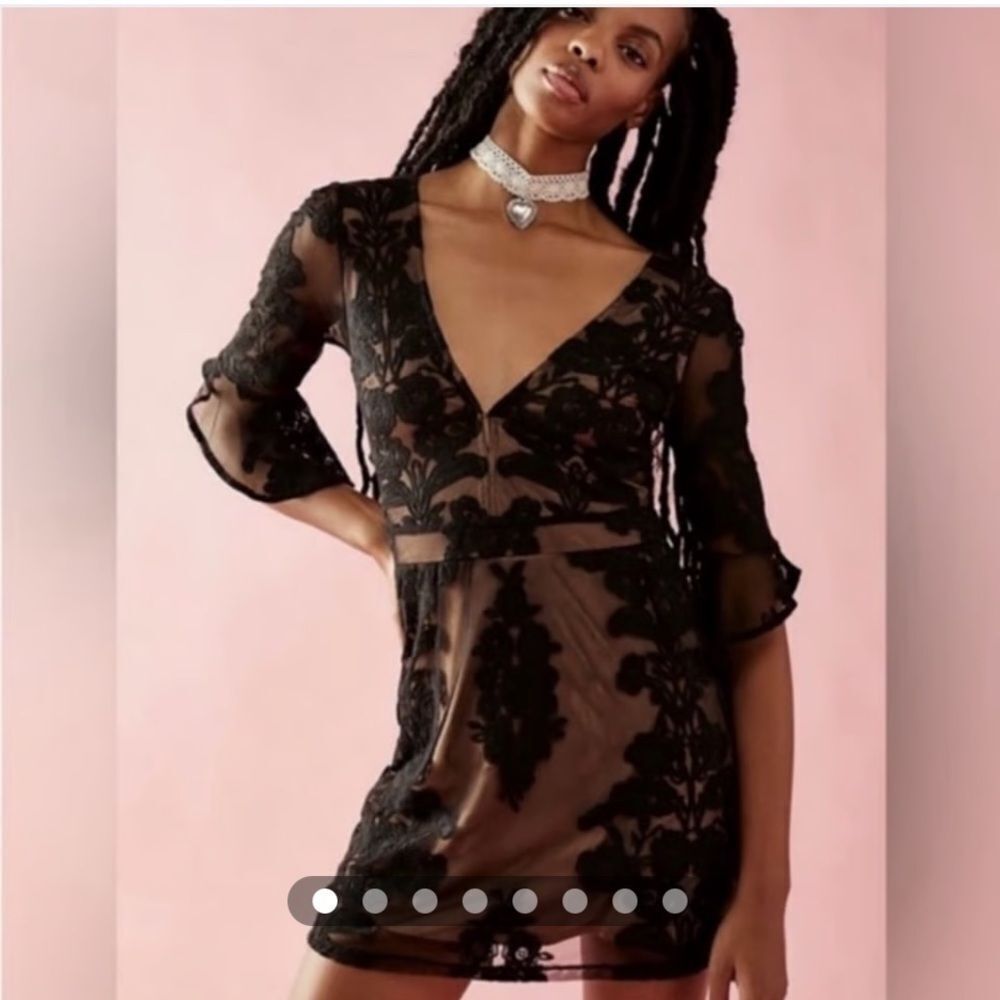 For Love & Lemons Temecula Black Lace Mini Dress size Large